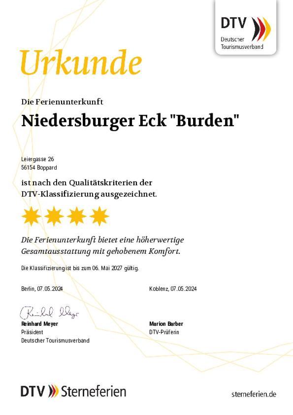 Appartamento Niedersburger Eck, Wandern, Radfahren, Geniessen, Erholen Boppard Esterno foto
